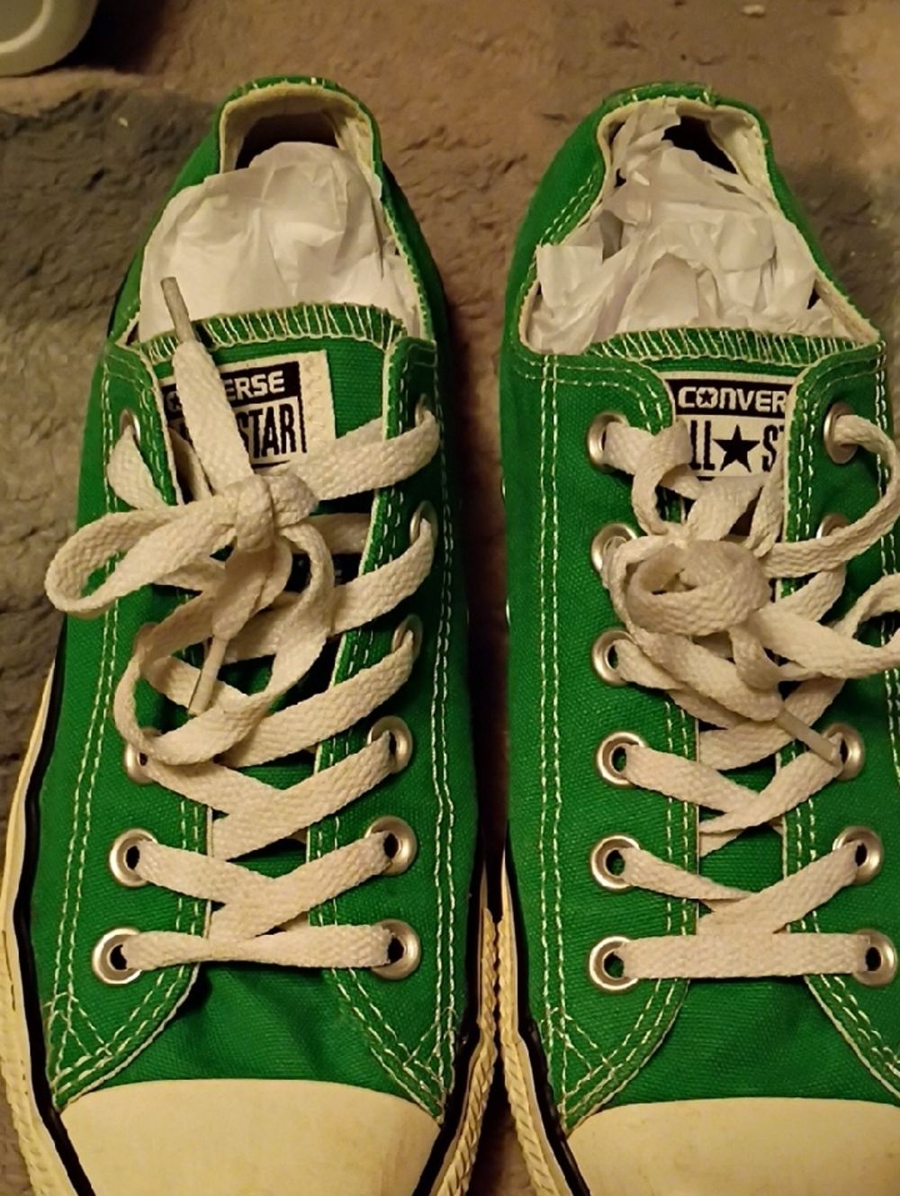 Converse Kelly Green Canvas Low Top Sneakers